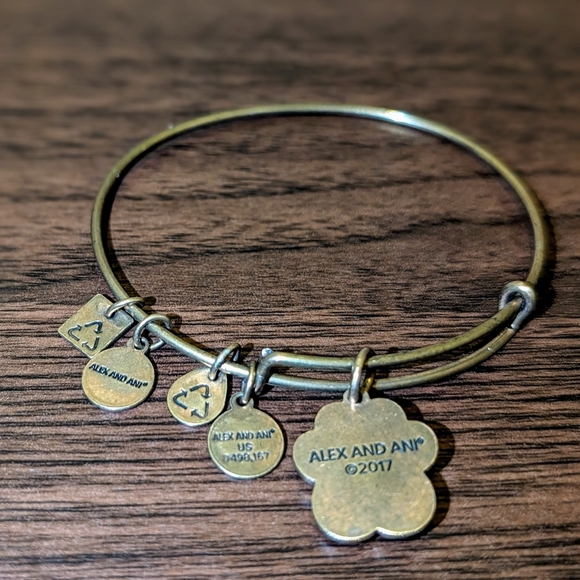 Alex and Ani Crystal Paw Prints of Love Charm Bangle / Bracelet Expandable 2017 - Picture 3 of 5